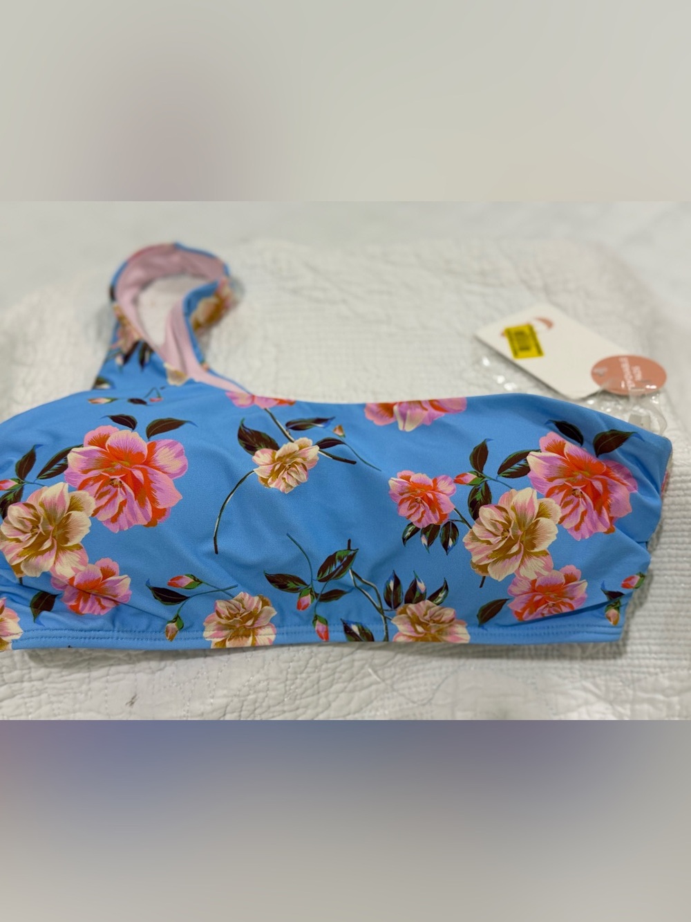 NWT GB One-Shoulder Floral Bikini Top MEDIUM